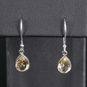 Pale Yellow Topaz & Sterling Silver Earrings NWT